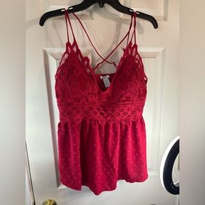 Rue21 Rue 21 Plus Women 1X Top Blouse Spaghetti Strap Padded Breasts Adult Sexy